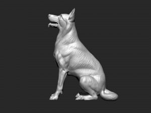 German Shepherd Dog - Low and High poly Model 3D Model