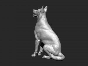 German Shepherd Dog - Low and High poly Model 3D Model