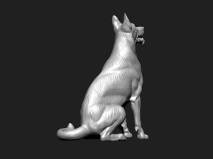 German Shepherd Dog - Low and High poly Model 3D Model