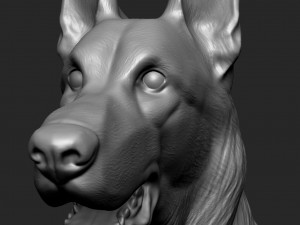 German Shepherd Dog - Low and High poly Model 3D Model