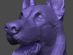 German Shepherd Dog - Low and High poly Model 3D Model