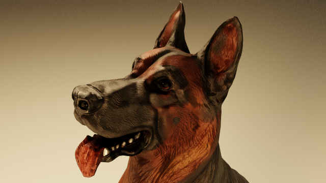 German Shepherd Dog 3D Model .c4d .max .obj .3ds .fbx .stl .blend 
