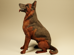 German Shepherd Dog 3D Model
