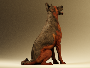 German Shepherd Dog 3D Model
