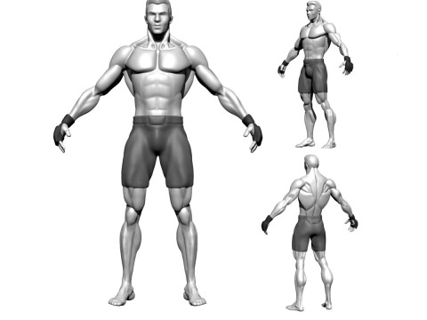 Stylized MMA Fighter 3D Model