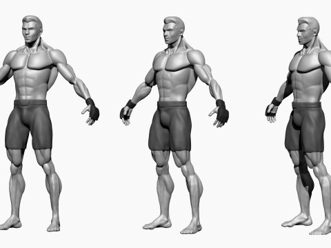 Stylized MMA Fighter 3D Model