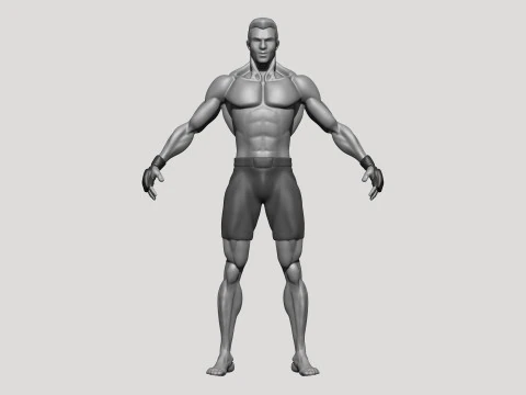 Stylized MMA Fighter 3D Model
