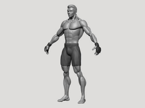 Stylized MMA Fighter 3D Model