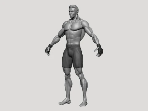 Stylized MMA Fighter 3D Model