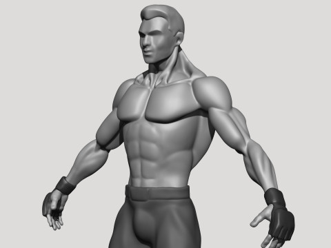 Stylized MMA Fighter 3D Model