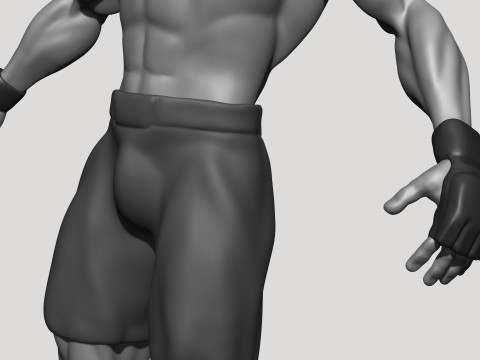 Stylized MMA Fighter 3D Model