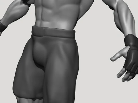 Stylized MMA Fighter 3D Model