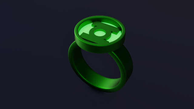 Green Ring Lantern Ring Silver Ring Green Lantern - Etsy