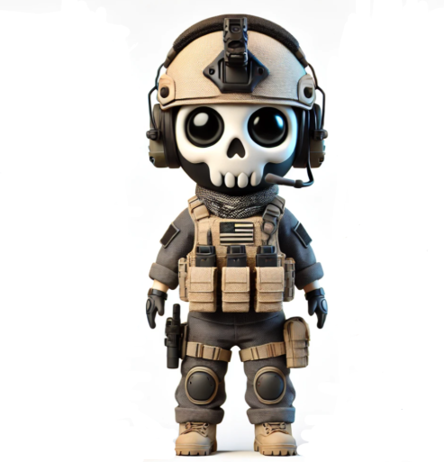 Ghost Call of Duty 3D Print Model .c4d .max .obj .3ds .fbx .stl .blend 