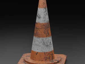 Kirli Trafik Konisi 3D Model