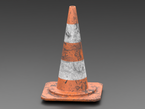 Dirty Traffic Cone Modello 3D