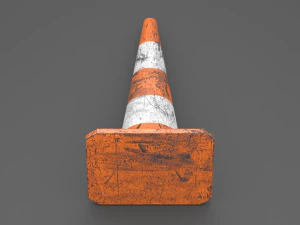 肮脏的交通锥 3D 模型