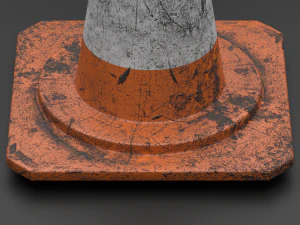 肮脏的交通锥 3D 模型