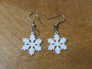 Kar taneleri küpe 3D Baskı Modeli