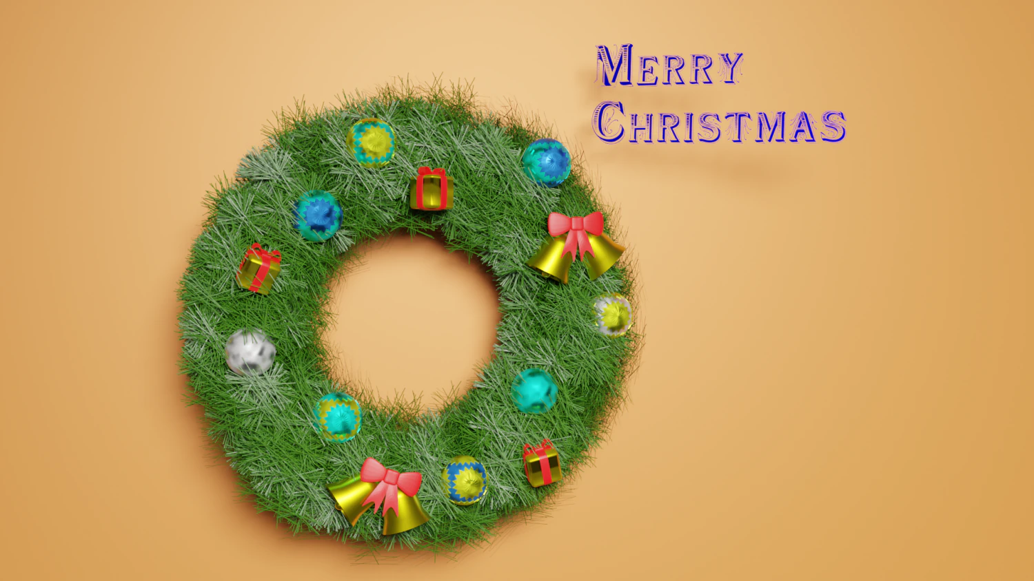 Christmas wreath 3D Model .c4d .max .obj .3ds .fbx .stl .blend