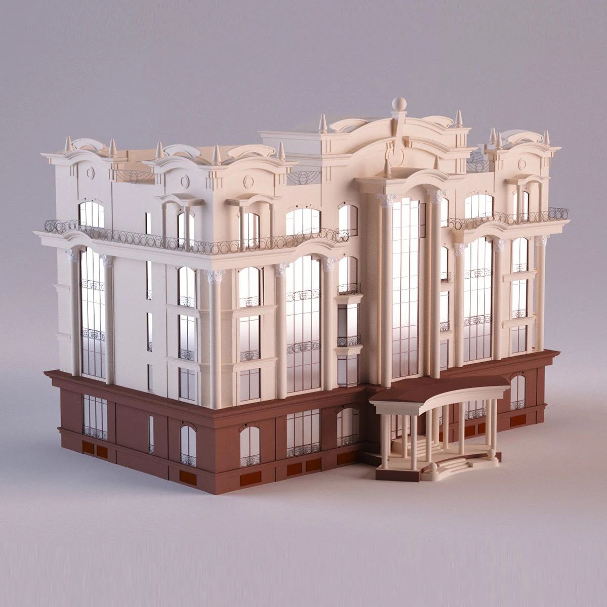 Classic Building 3D Model .c4d .max .obj .3ds .fbx .stl .blend 