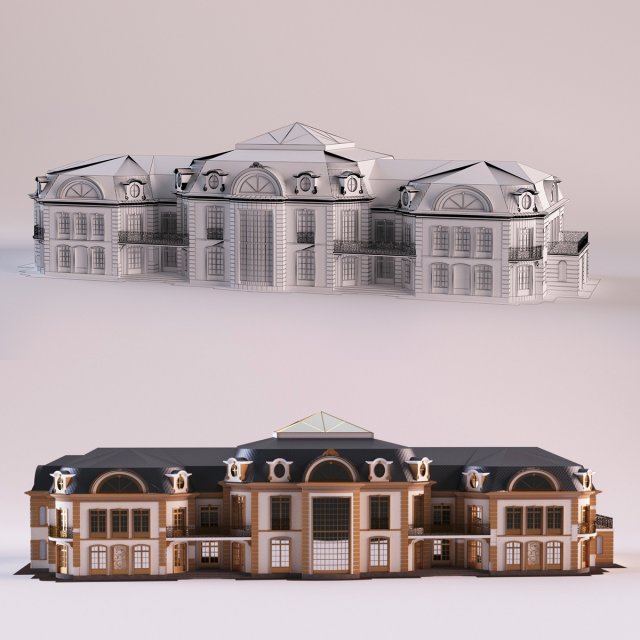 Neoclassical building Modello 3D .c4d .max .obj .3ds .fbx .stl .blend 