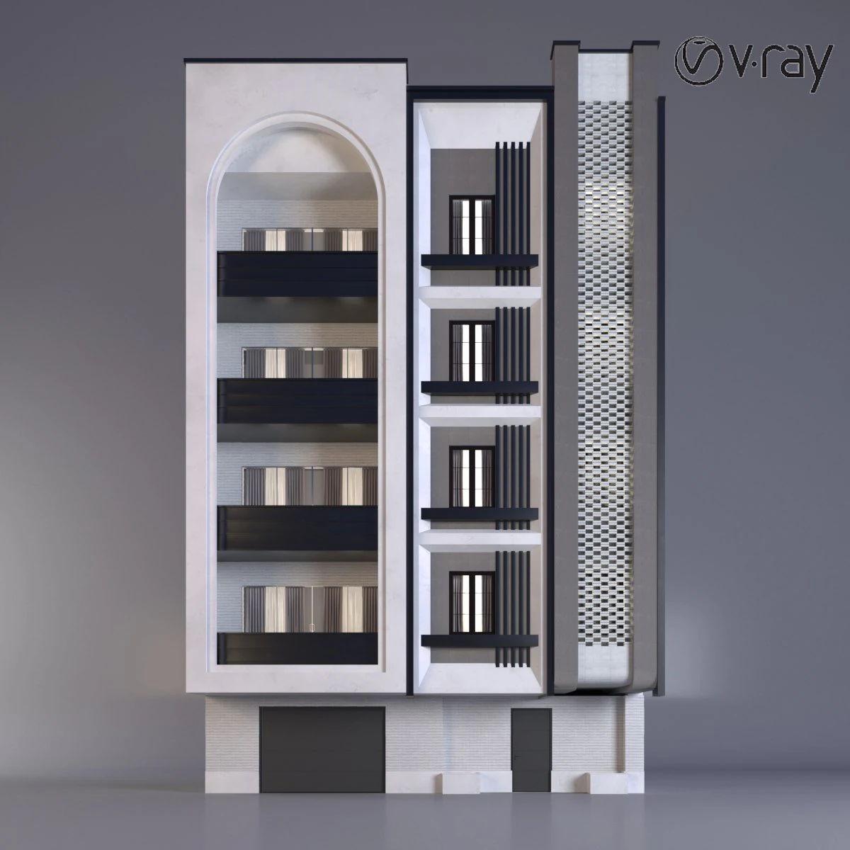 FTH-Building-Facade-01-2019 3D Model .c4d .max .obj .3ds .fbx .stl .blend 