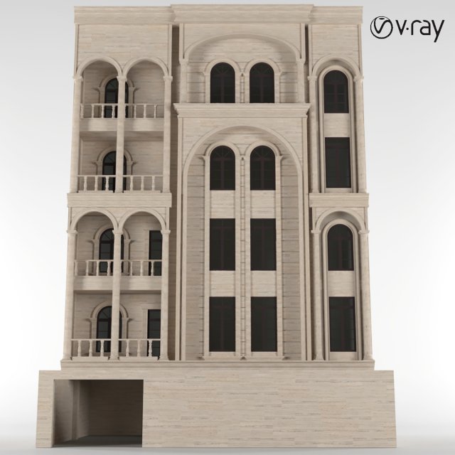 FTH-Building-Facade-02-2019 3D Model .c4d .max .obj .3ds .fbx .stl .blend 