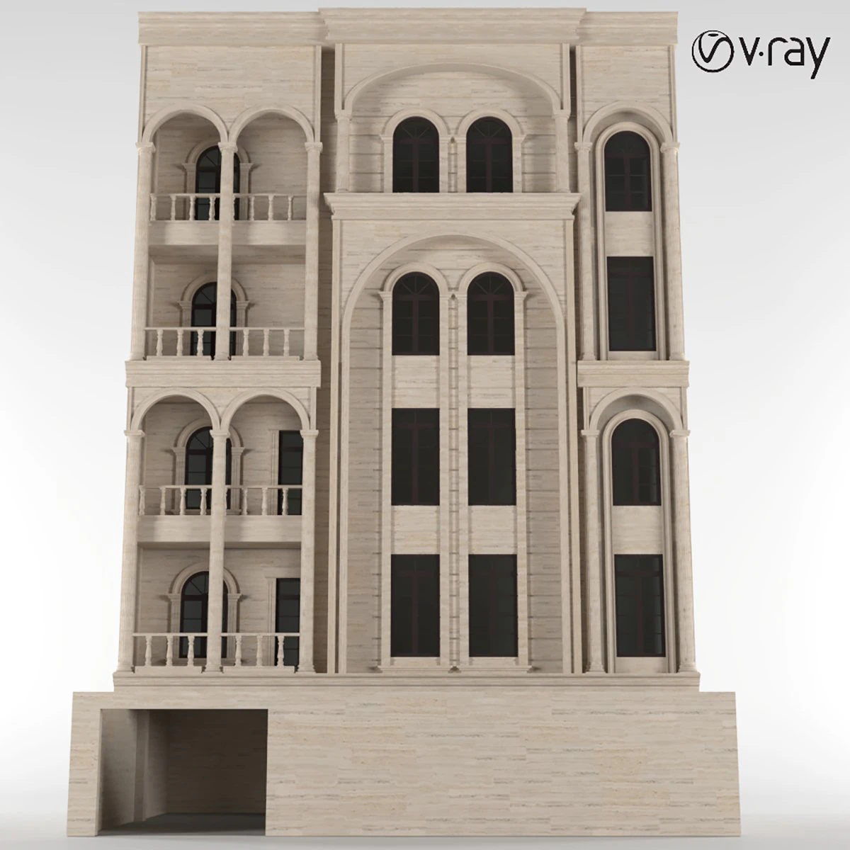 FTH-Building-Facade-02-2019 3D Model .c4d .max .obj .3ds .fbx .stl .blend