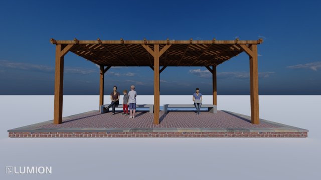 Pergola 3D Model .c4d .max .obj .3ds .fbx .stl .blend