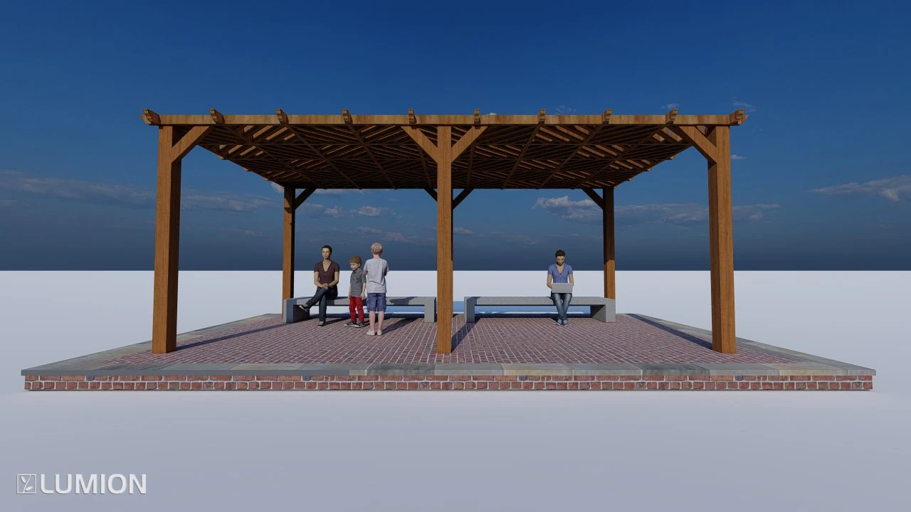 Pergola 3D Model .c4d .max .obj .3ds .fbx .stl .blend 
