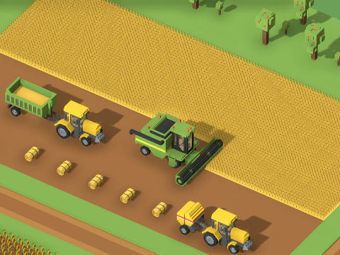 Voxel Farm 80 Items 3D Model