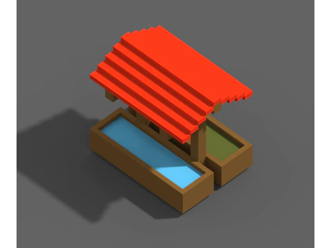 Voxel Farm 80 Items 3D Model