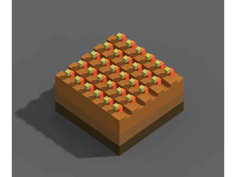 Voxel Farm 80 Items 3D Model