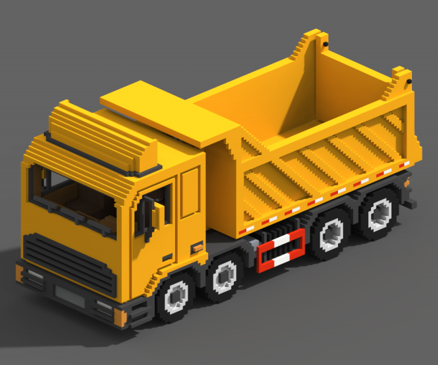 Voxel Tipper Truck Modèle 3D .c4d .max .obj .3ds .fbx .stl .blend 