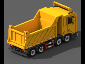 Voxel Tipper Truck Modèle 3D