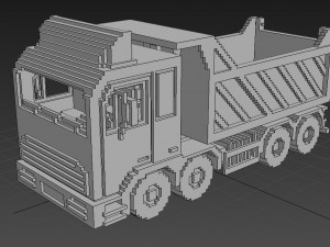 Voxel Tipper Truck Modèle 3D