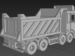 Voxel Tipper Truck Modèle 3D