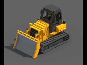 Voxel Bulldozer 3D Model