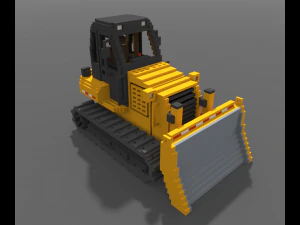 Voxel Bulldozer 3D Model
