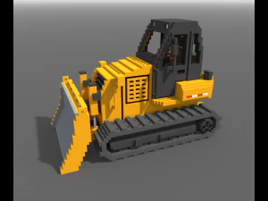 Voxel Bulldozer 3D Model