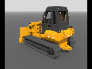 Voxel Bulldozer 3D Model