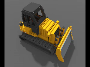 Voxel Bulldozer 3D Model