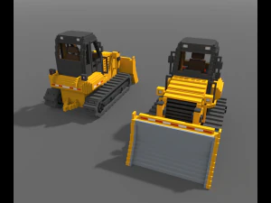 Voxel Bulldozer 3D Model
