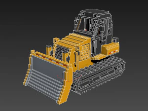 Voxel Bulldozer 3D Model