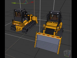 Voxel Bulldozer 3D Model