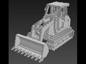 Voxel Crawler Loader 3D Model