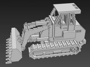 Voxel Crawler Loader 3D Model