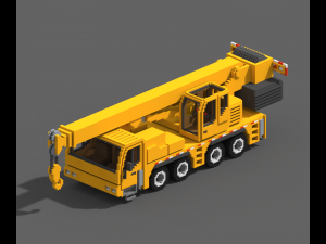 Voxel Crane Truck 3D Model
