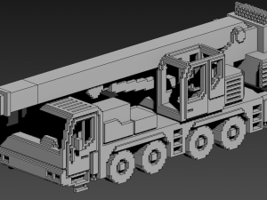 Voxel Crane Truck 3D 模型